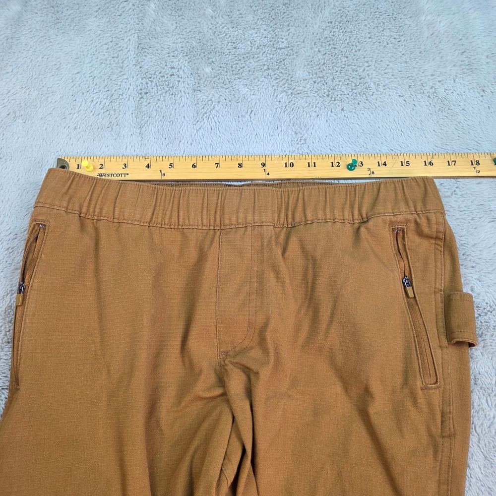 Carhartt Relaxed Fit Canvas Jogger Pants Womens M Reg Elastic Waist Utility Brn - Picture 4 of 13